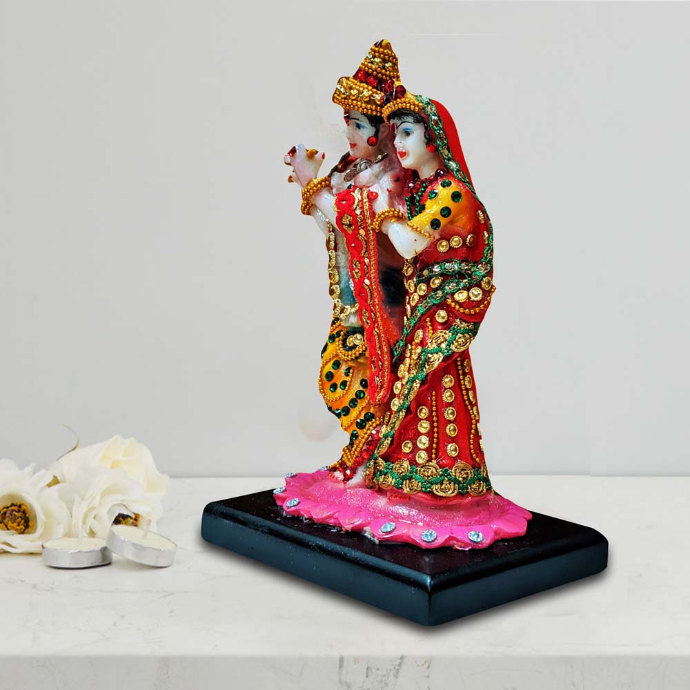 Multicolor Lord Radha Krishna Statue